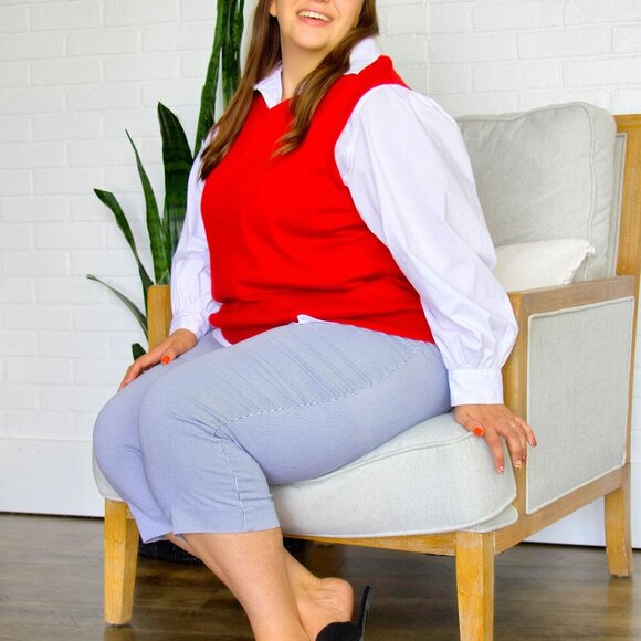 Kohl's ~ Navy Striped Pants ~ Size 16 - Picture 2 of 6